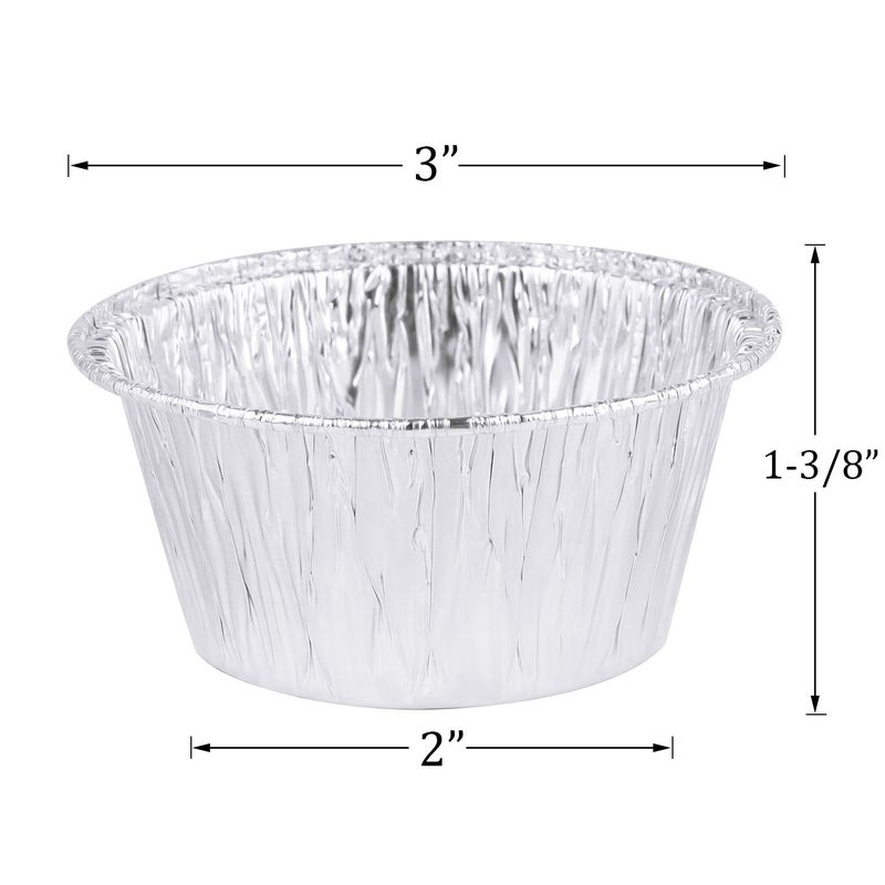 Kingrol 300 Pack Aluminum Foil Ramekins, 4 oz Disposable Baking Cups for Tart, Cupcake, Souffle, Appetizer - Image 3